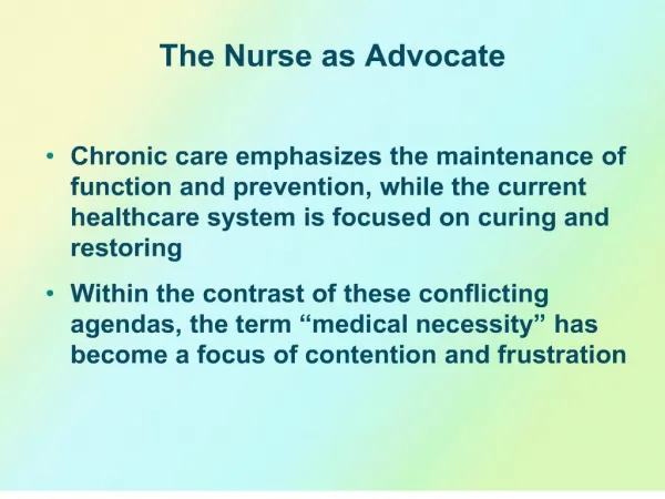 The Nurse as Advocate