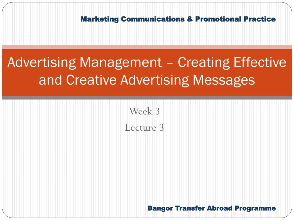 advertising management creating effective and creative advertising messages