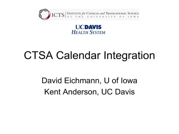 CTSA Calendar Integration