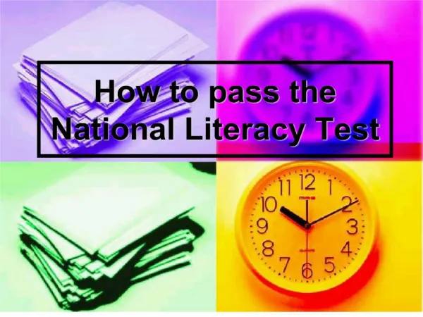 How to pass the National Literacy Test