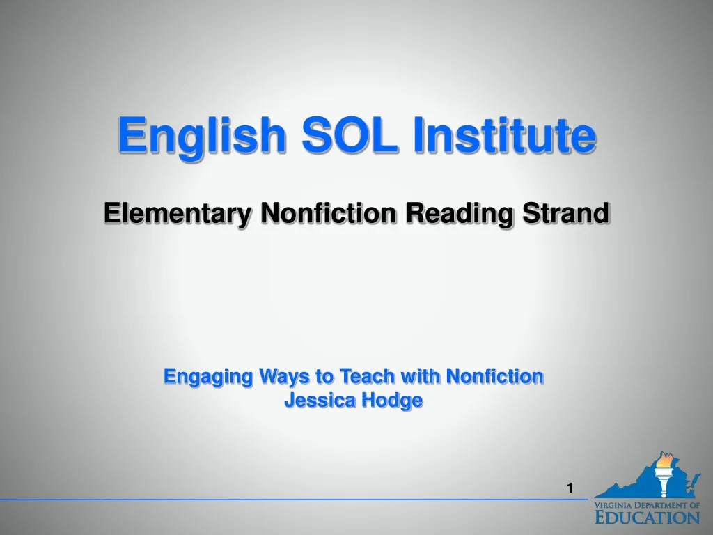 english sol institute elementary nonfiction