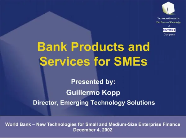 Bank Products and Services for SMEs