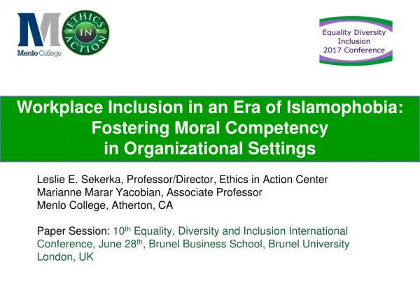 Workplace Inclusion in an Era of Islamophobia: Fostering Moral Competency