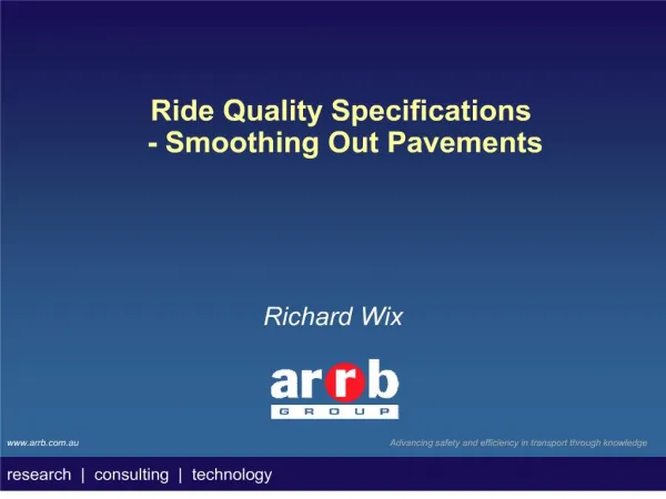 Ride Quality Specifications - Smoothing Out Pavements