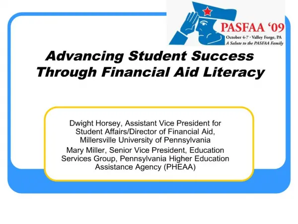 Advancing Student Success Through Financial Aid Literacy