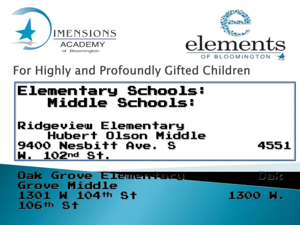 For Highly and Profoundly Gifted Children