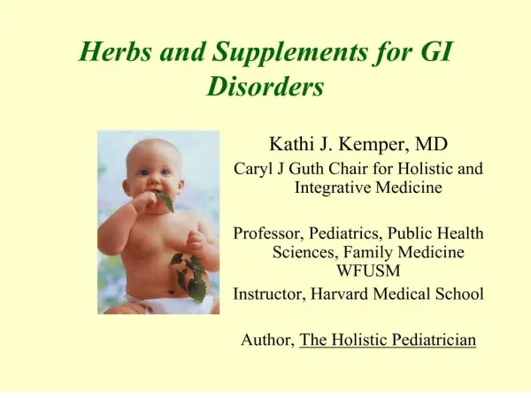 Herbs and Supplements for GI Disorders
