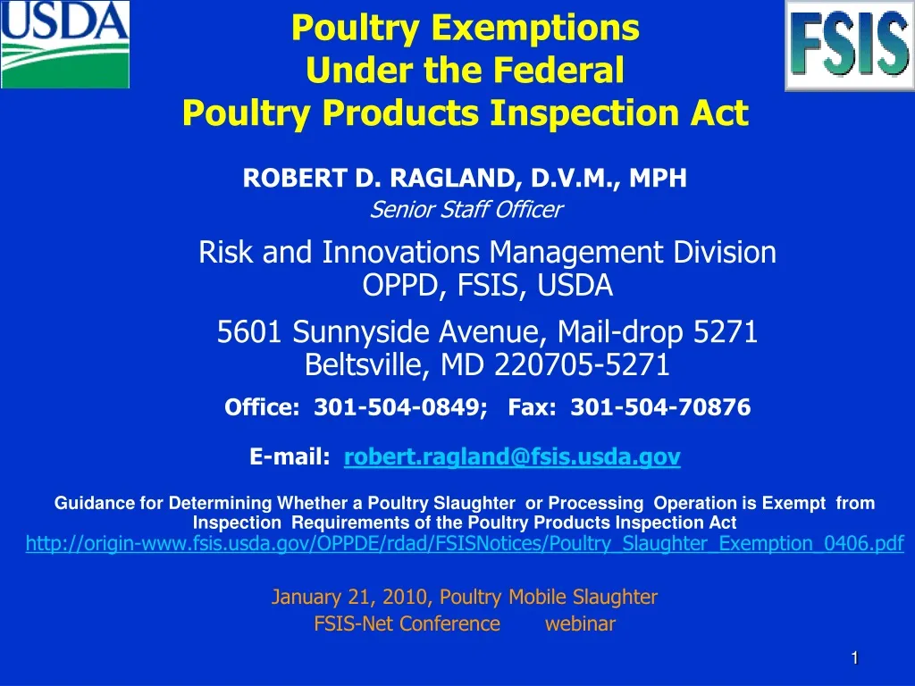 poultry exemptions under the federal poultry