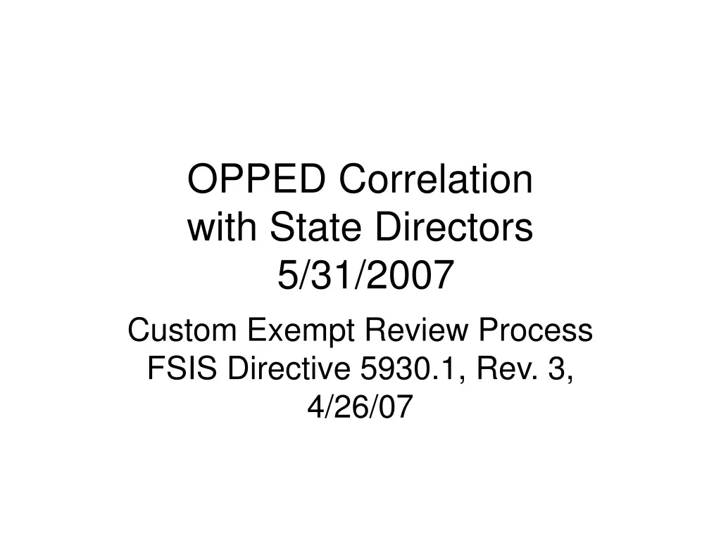opped correlation with state directors 5 31 2007