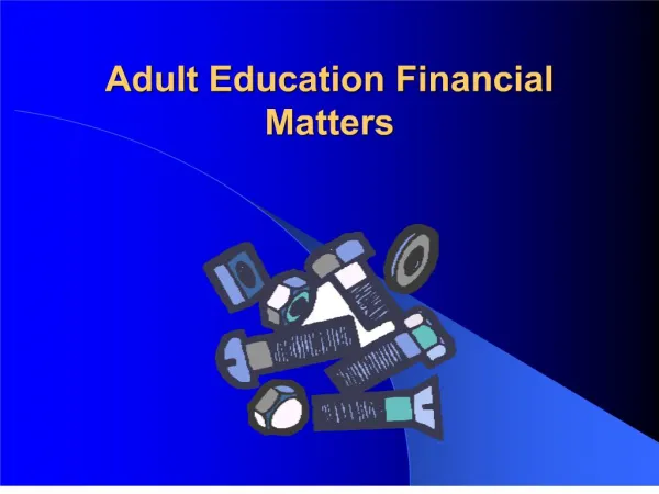 Adult Education Financial Matters