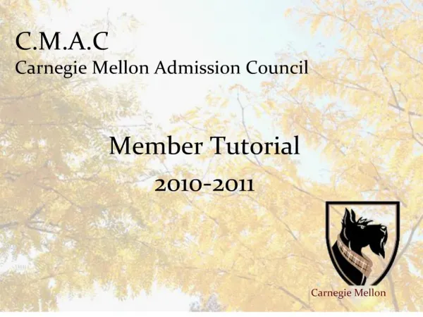 C.M.A.C Carnegie Mellon Admission Council