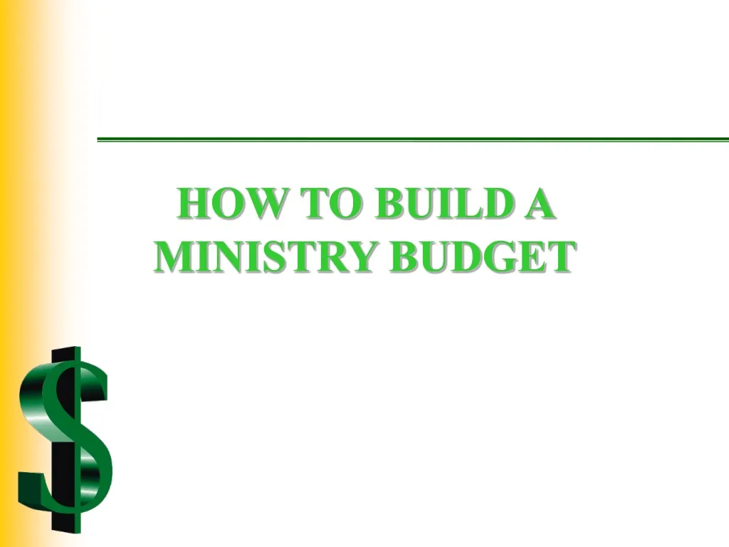 how to build a ministry budget