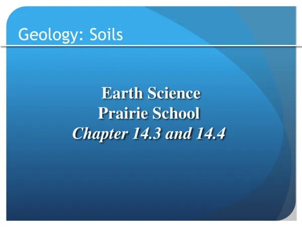 Geology: Soils
