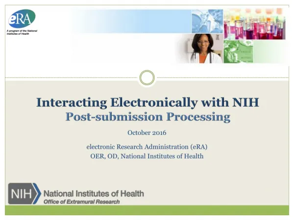 Interacting Electronically with NIH Post-submission Processing