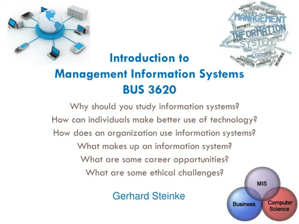 Introduction to Management Information Systems BUS 3620
