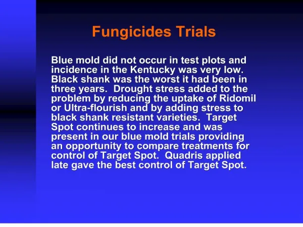 Fungicides Trials