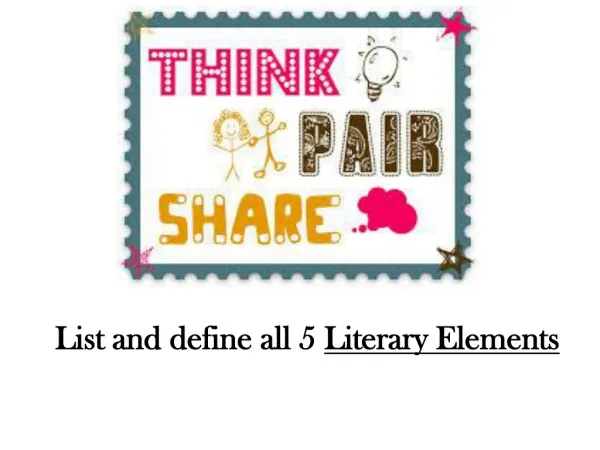List and define all 5 Literary Elements