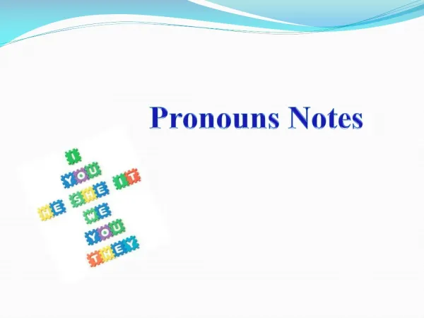 Pronouns Notes
