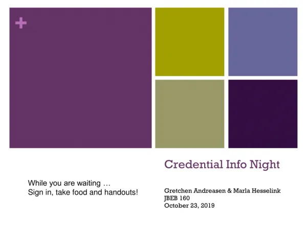 Credential Info Night