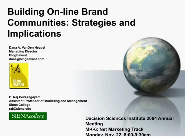 Building On-line Brand Communities: Strategies and Implications