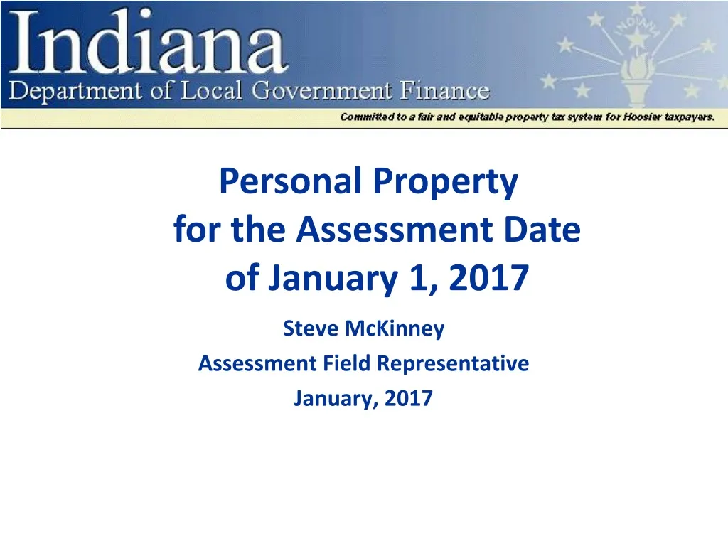 personal property for the assessment date of january 1 2017