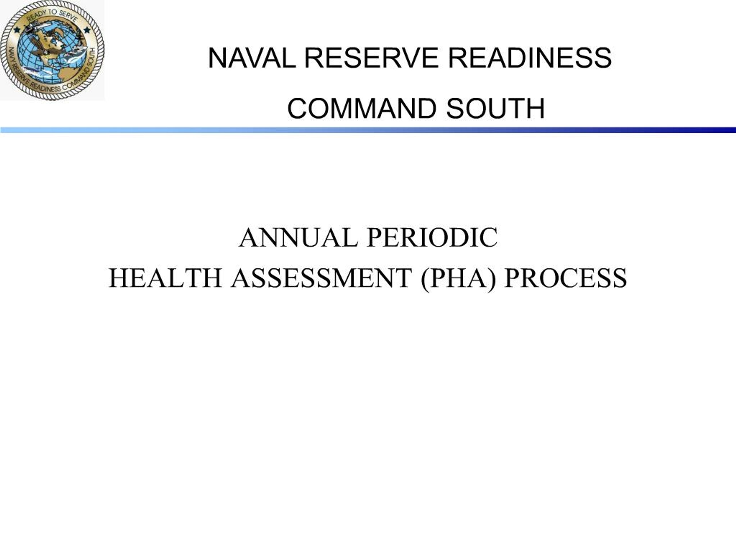 PPT - ANNUAL PERIODIC HEALTH ASSESSMENT PHA PROCESS PowerPoint ...