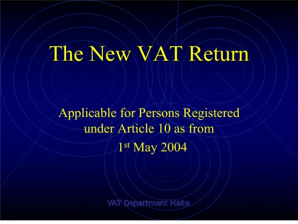 The New VAT Return