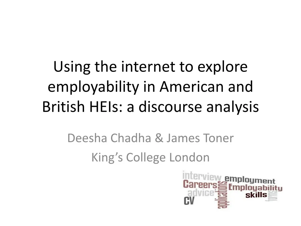 using the internet to explore employability in american and british heis a discourse analysis