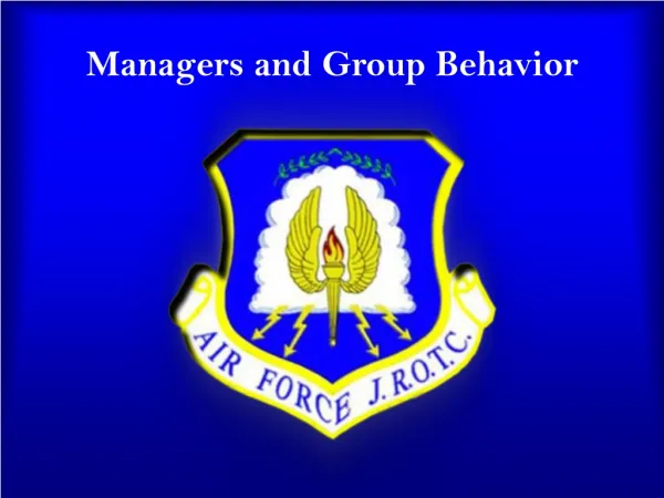 Managers and Group Behavior