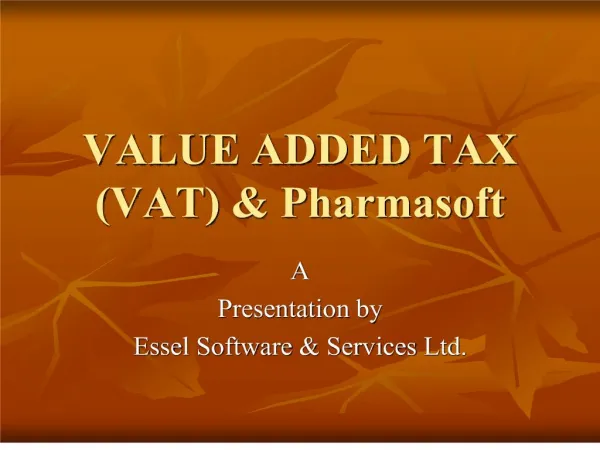 VALUE ADDED TAX VAT Pharmasoft