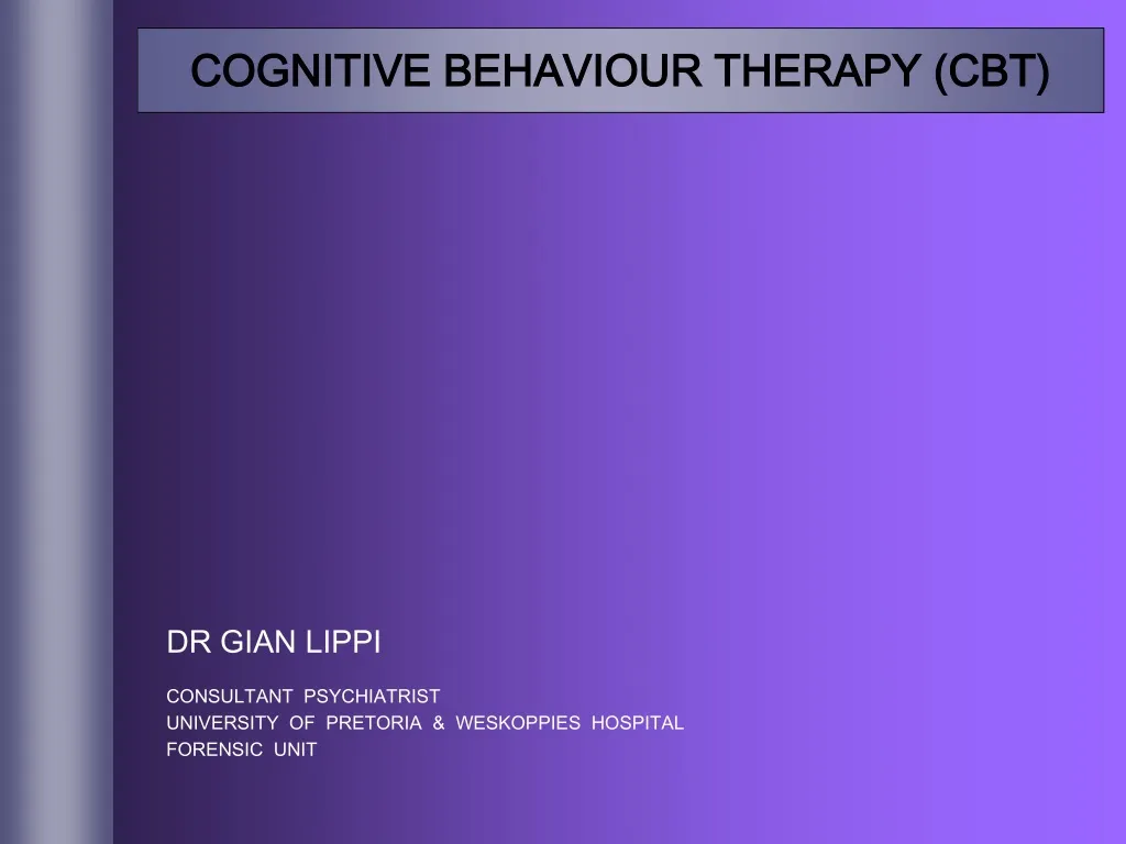 cognitive behaviour therapy cbt