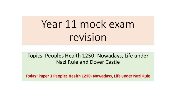 Year 11 mock exam revision