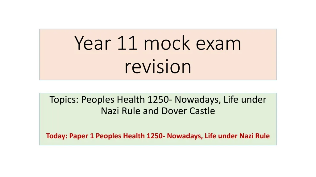 year 11 mock exam revision