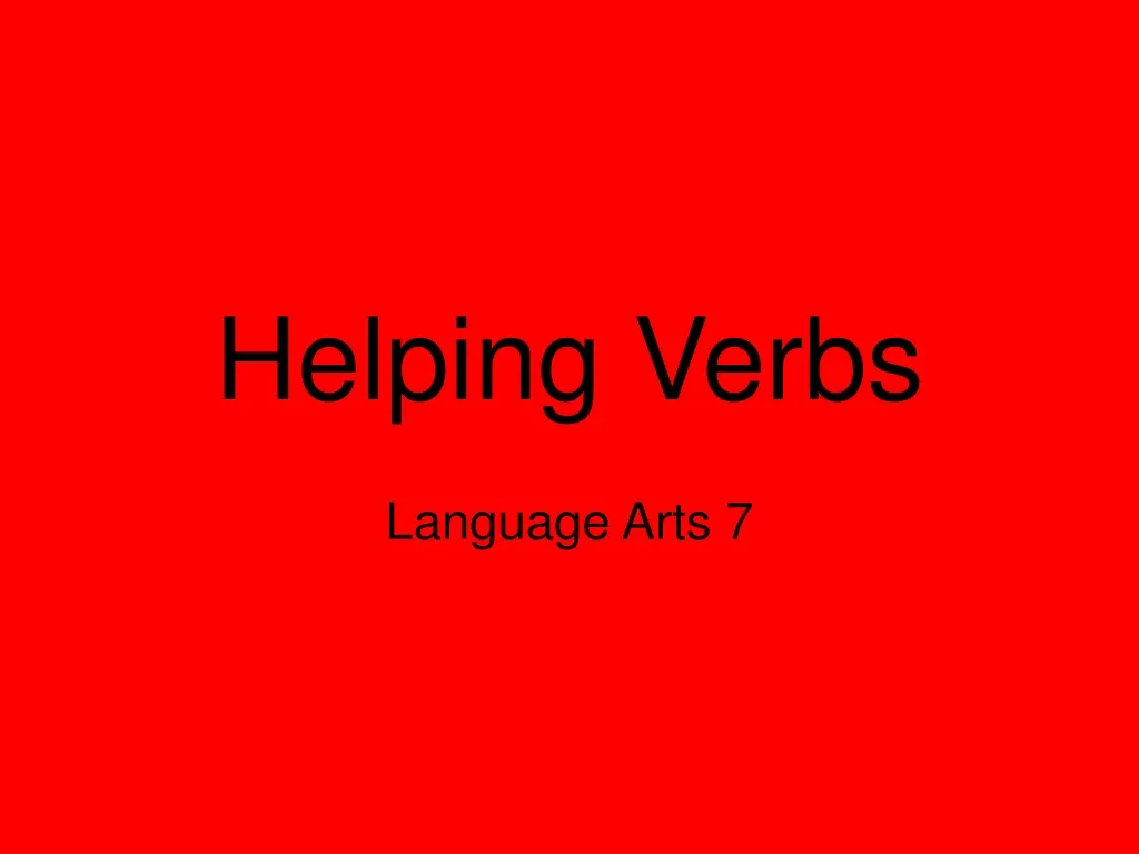 helping verbs