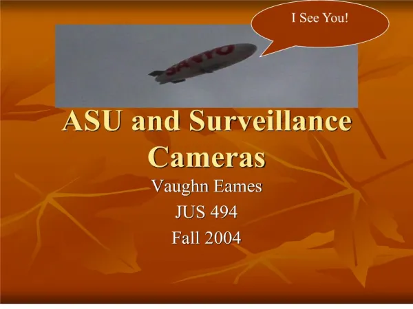 ASU and Surveillance Cameras