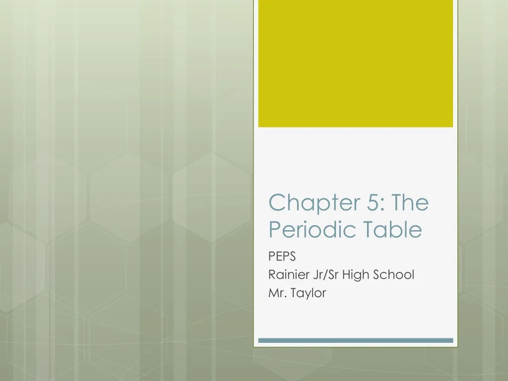chapter 5 the periodic table