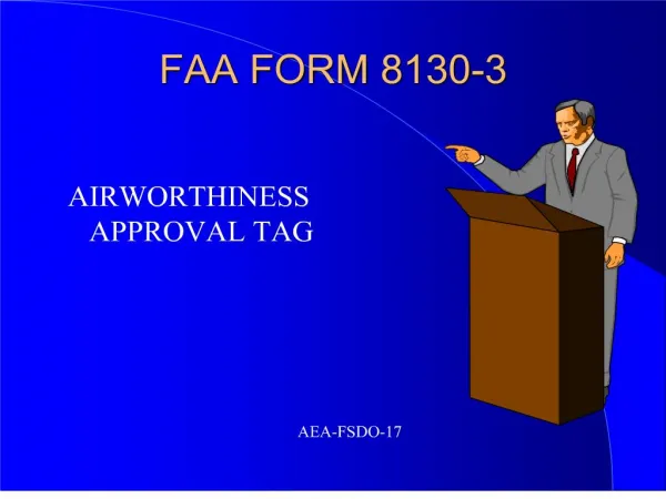 FAA FORM 8130-3