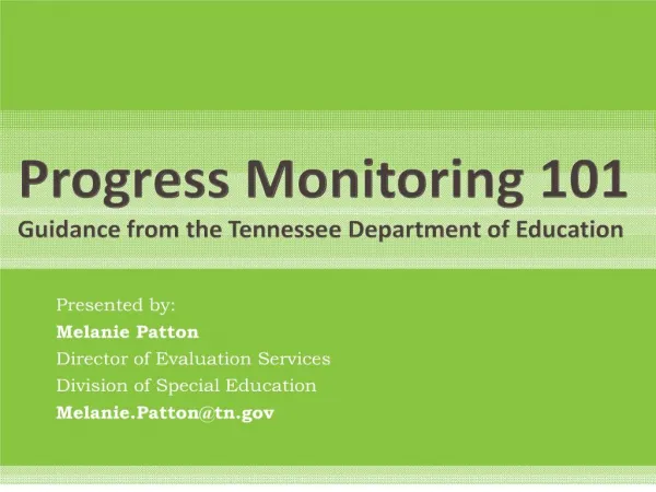 Progress Monitoring 101 Guidance from the Tennessee Department of ...