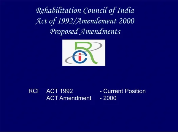 Rehabilitation Council of India Act of 1992