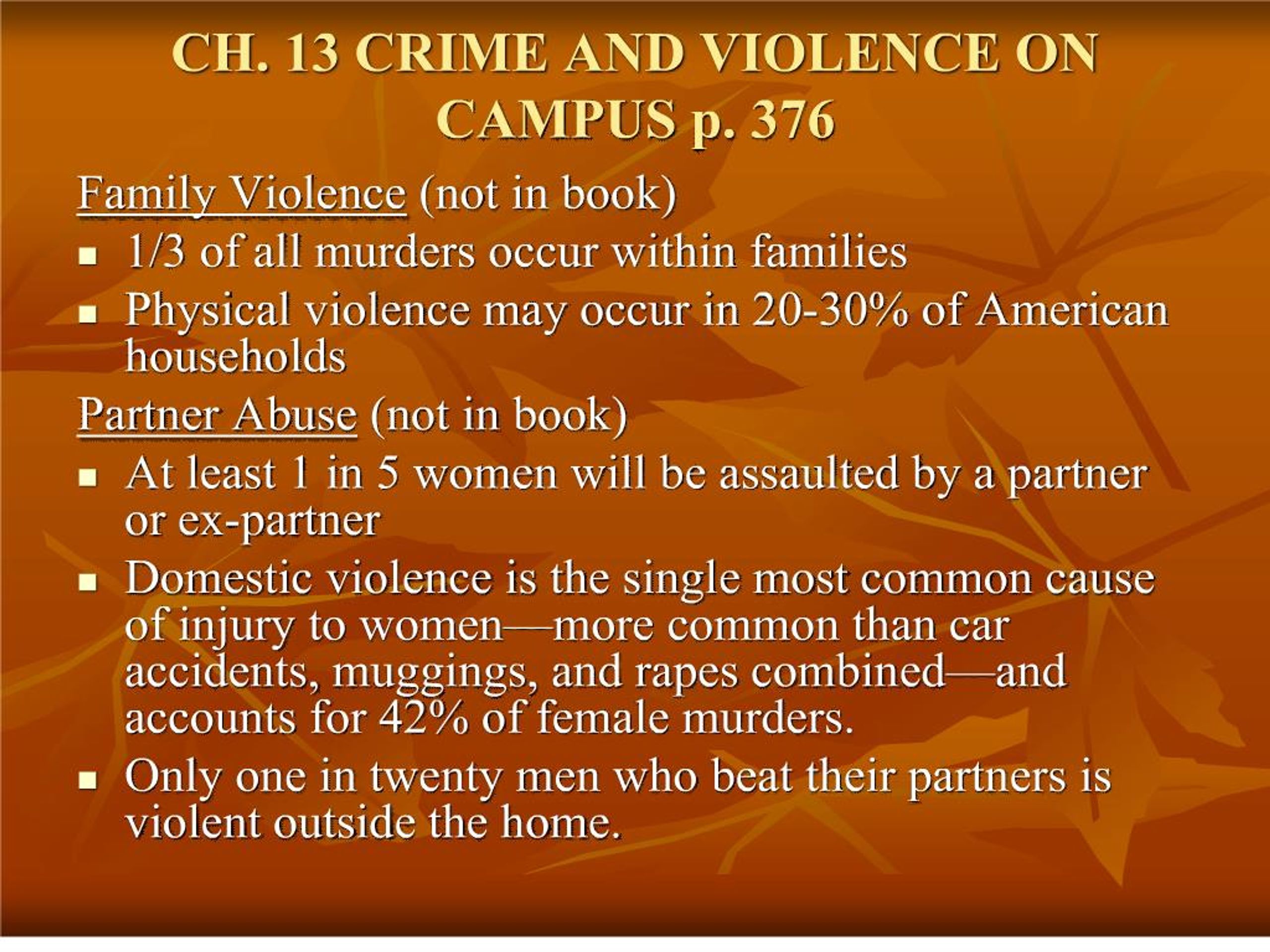 PPT - CH. 13 CRIME AND VIOLENCE ON CAMPUS p. 376 PowerPoint ...