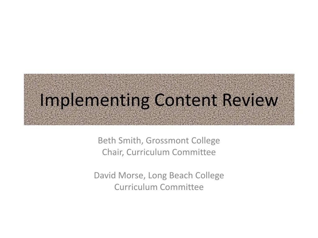 implementing content review