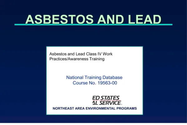 ASBESTOS AND LEAD