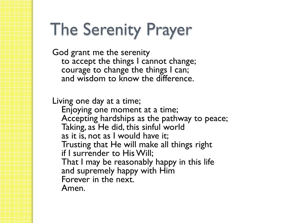 the serenity prayer