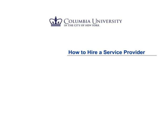How to Hire a Service Provider
