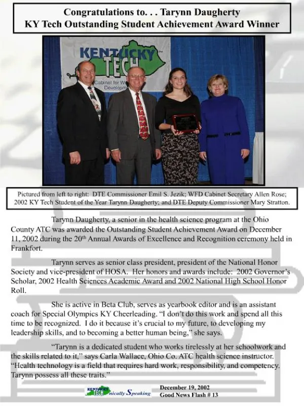 Flash 13-2002 Ky Tech Outstanding Student Achievement