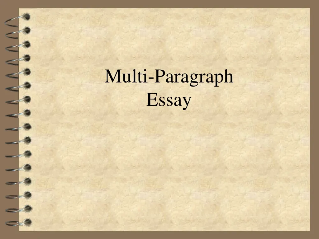 multi paragraph essay