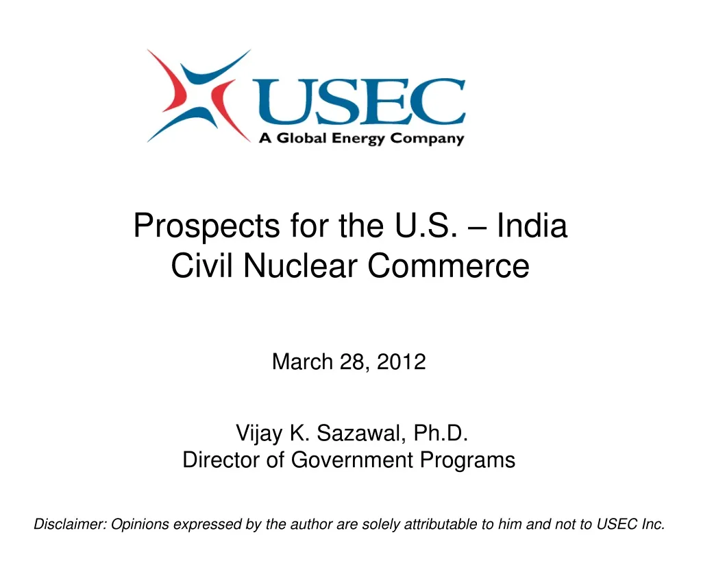 prospects for the u s india civil nuclear commerce