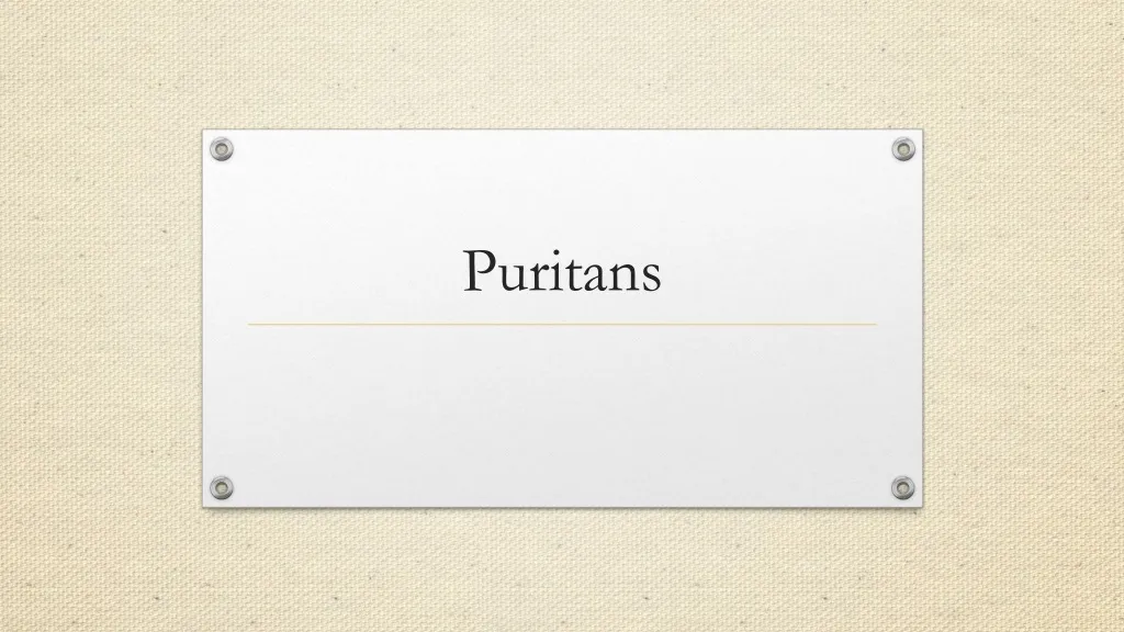 puritans