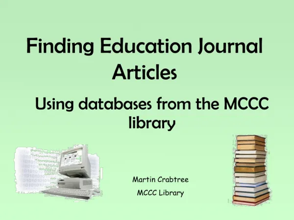 Finding Education Journal Articles
