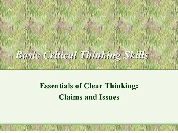 Basic Critical Thinking Skills